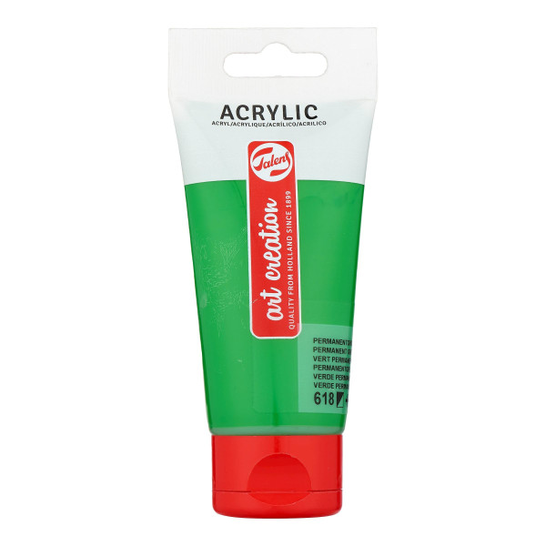 photo-Tube de peinture acrylique Art Creation Talens 75ml vert permanent clair