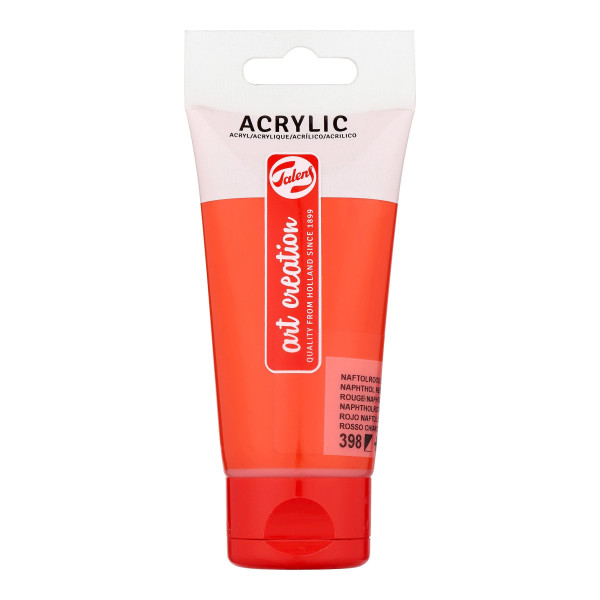 photo-Peinture acrylique - Rouge naphtol clair - 398 - Art Creation Talens - Tube de 75ml