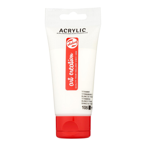 photo-Peinture acrylique - Blanc de titane - 105 - Art Creation Talens - Tube de 75ml
