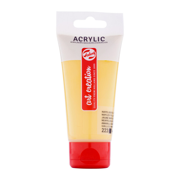 photo-Peinture acrylique - Jaune Naples foncé - 223 - Art Creation Talens - Tube de 75ml