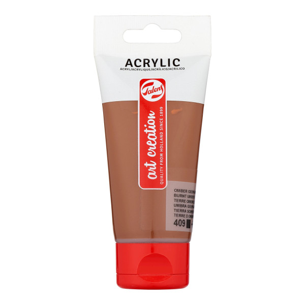 photo-Peinture acrylique - Terre ombre brûlée - 409 - Art Creation Talens - Tube de 75ml