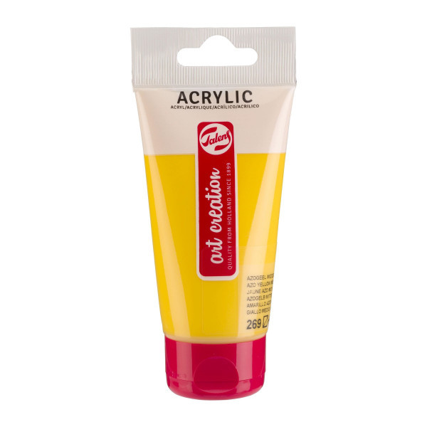 photo-Peinture acrylique - Jaune azo moyen - 269 - Art Creation Talens - Tube de 75ml