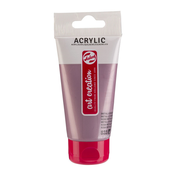 photo-Peinture acrylique - Rose métallique - 833 - Art Creation Talens - Tube de 75ml