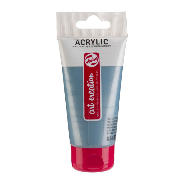 photo-Tube de peinture acrylique Art Creation Talens 75ml bleu métallique