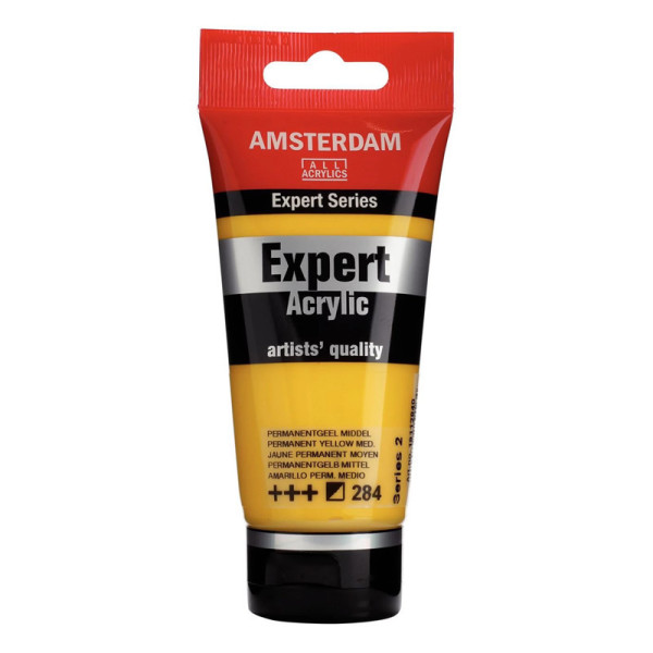 photo-Tube de peinture acrylique - Jaune Permanent Moyen 284 - Expert Acrylic - Amsterdam