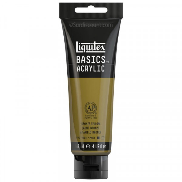 Peinture Acrylique en tube - jaune bronze - Liquitex Basics pas cher