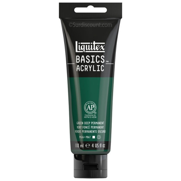 Peinture Acrylique en tube - vert fonce - Liquitex Basics pas cher