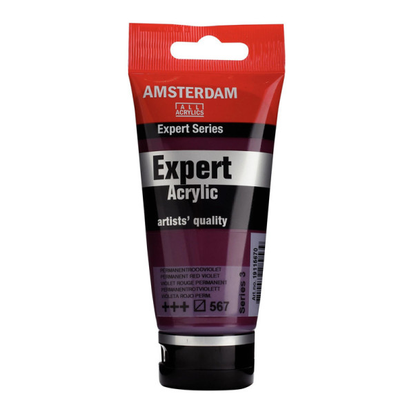 photo-Tube de peinture acrylique - Violet Rougeâtre Permanent 567 - Expert Acrylic - Amsterdam