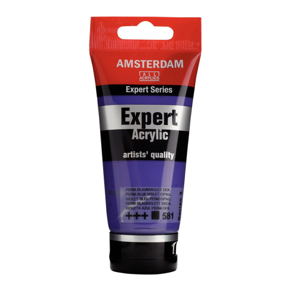 photo-Tube de peinture acrylique - Violet Bleu Permanent Opaque 581 - Expert Acrylic - Amsterdam