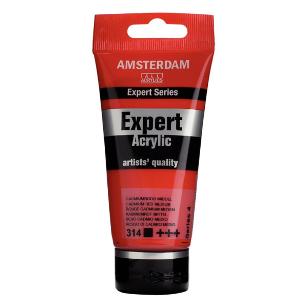 photo-Tube de peinture acrylique - Rouge Cadmium Moyen 314 - Expert Acrylic - Amsterdam