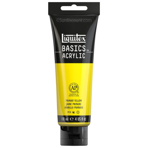 Peinture Acrylique en tube - jaune primaire - Liquitex Basics pas cher-7128