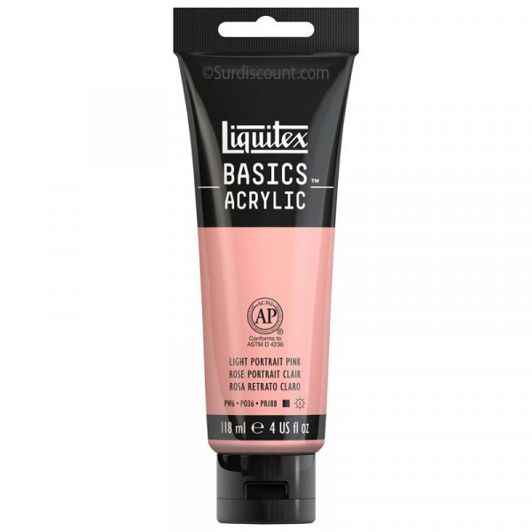 Peinture Acrylique en tube - rose portrait clair - Liquitex Basics pas cher