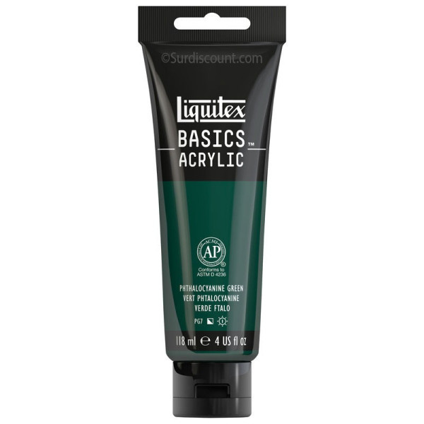 Peinture Acrylique en tube - vert phtalocyanine - Liquitex Basics pas cher-7136