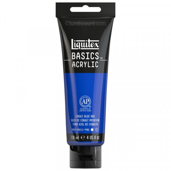 Peinture Acrylique en tube - bleu de cobalt - Liquitex Basics pas cher-7140