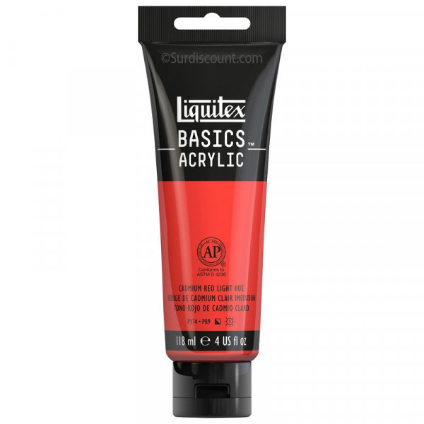 Peinture Acrylique en tube - rouge de cadmium clair - Liquitex Basics pas cher-7155