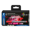 photo-6 feutres - Pointe pinceau - Staedtler - Pigment Arts Pen - Assortis rouge et rose