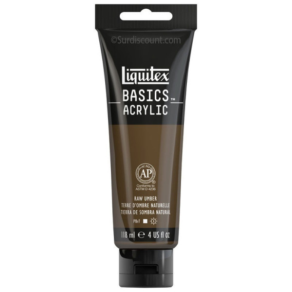 Peinture Acrylique en tube - terre d'ombre naturelle - Liquitex Basics pas cher