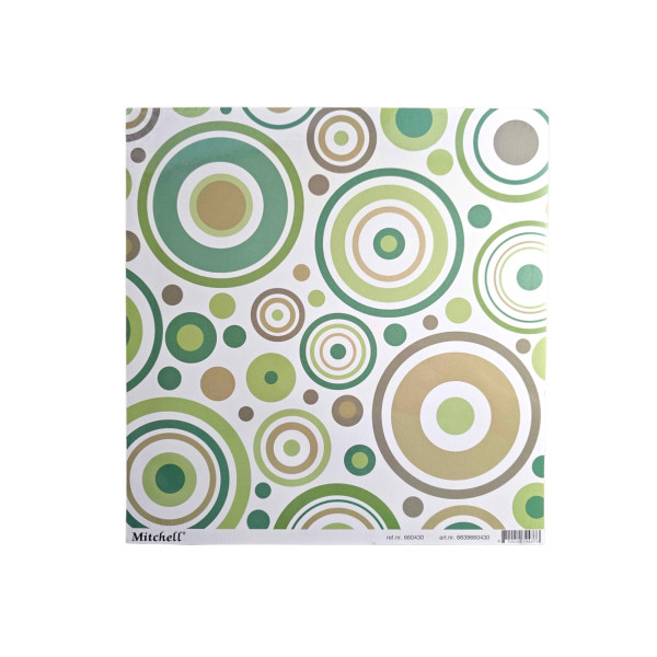 10 feuilles de papier - Scrapbooking - Motifs ronds - Vert/marron - 30,5 x 30,5 cm - Erica