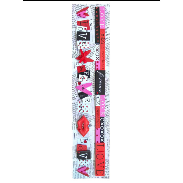 Bordures Adhésives - 3D - Scrapbooking - Thème Love - Erica