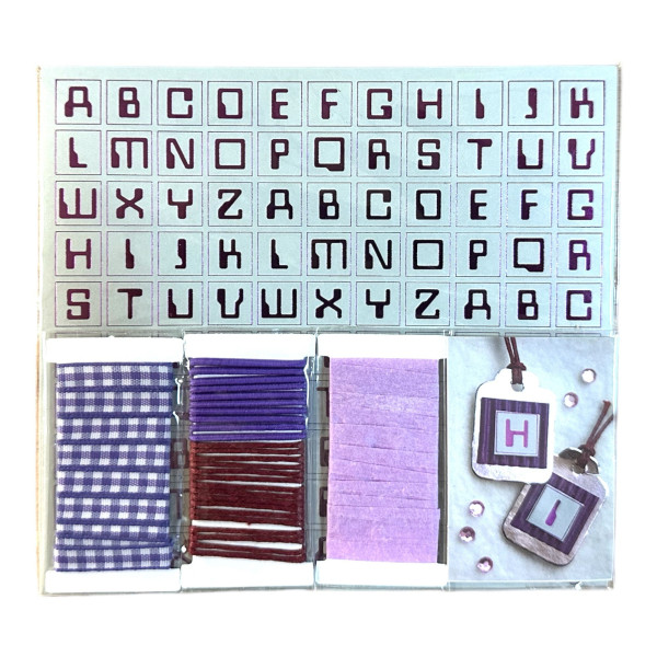 Etiquettes - Embellissements - Scrapbooking - Rubans - Violet et Argent