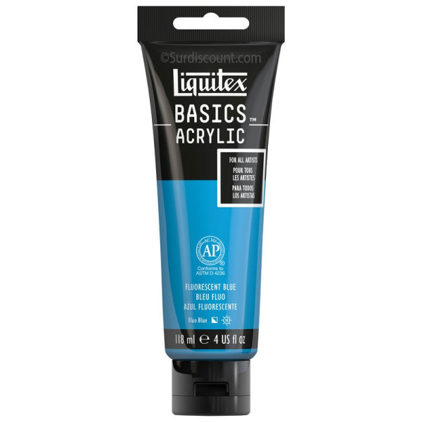 Peinture Acrylique en tube - bleu fluo - Liquitex Basics pas cher