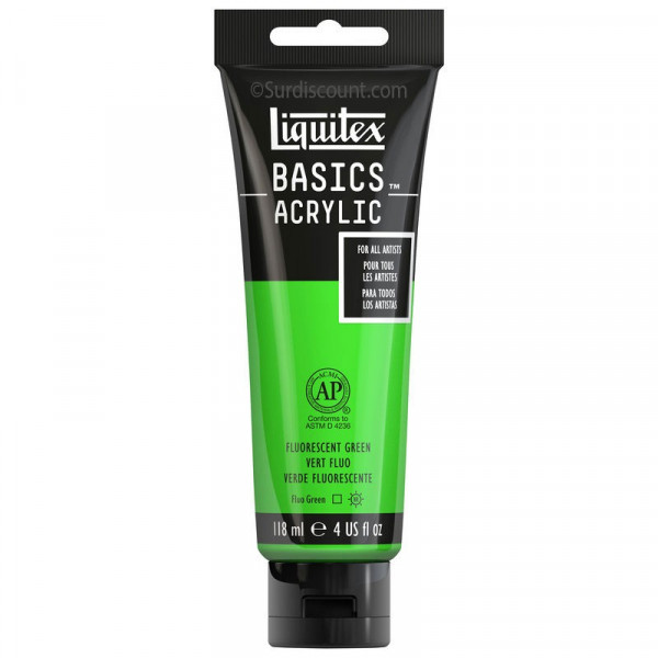 Peinture Acrylique en tube - vert fluo - Liquitex Basics pas cher