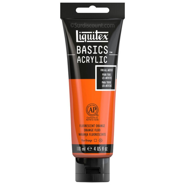 Peinture Acrylique en tube - orange fluo - Liquitex Basics pas cher