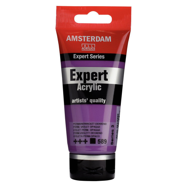 photo-Tube de peinture acrylique - Violet permanent opaque 589 - Expert Acrylic - Amsterdam