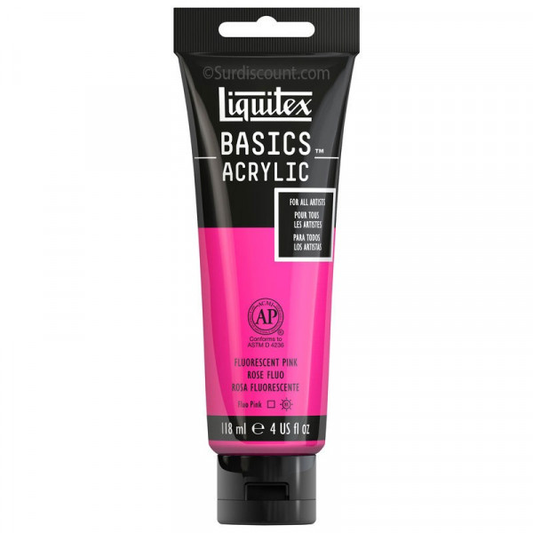 Peinture Acrylique en tube - rose fluo - Liquitex Basics pas cher