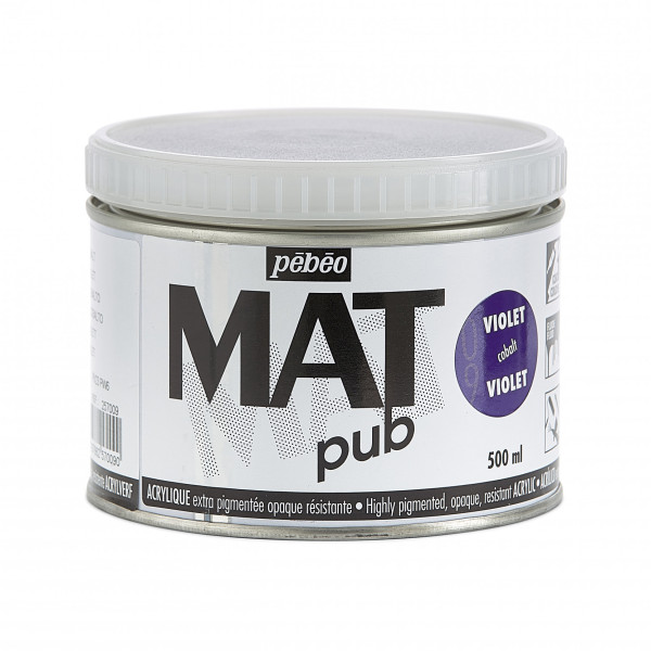 photo-Peinture acrylique - Extra mate - Violet cobalt - Pébéo - Mat Pub - 500ml