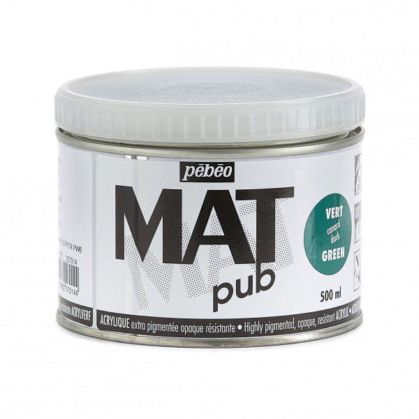 photo-Peinture acrylique - Extra mate - Vert canard - Pébéo - Mat Pub - 500ml