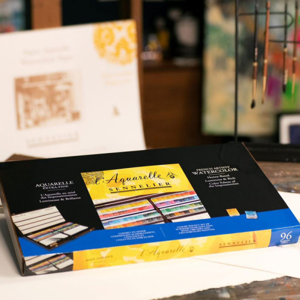 Peinture aquarelle - Sennelier - L'Aquarelle - Coffret prestige - 96 couleurs