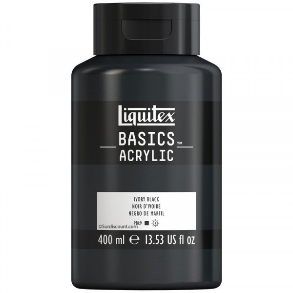 Peinture Acrylique en bidon - noir d'ivoire - Liquitex Basics pas cher-7249