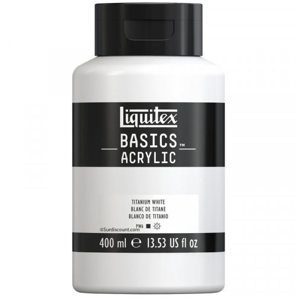 Peinture Acrylique en bidon - blanc de titane - Liquitex Basics pas cher