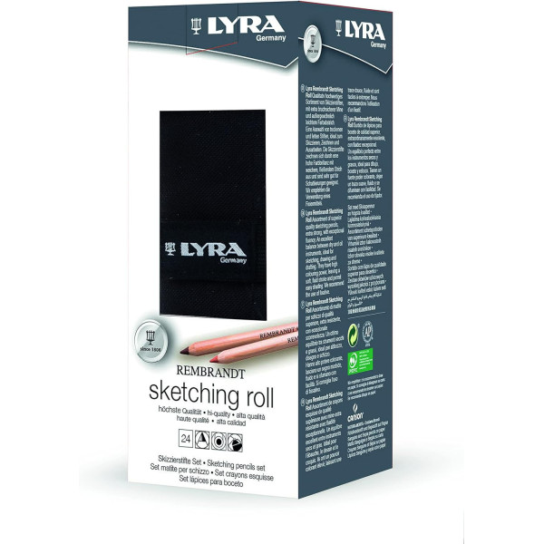 Crayons de couleur - Beaux-arts - Trousse - 24 pièces - Rembrandt Sketching roll - Lyra