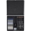 photo-Crayons esquisse - Pastels - Tons gris - Beaux-arts - Boîte métal - 25 pièces - Lyra