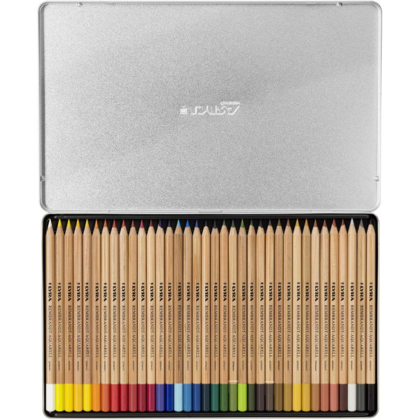 Crayons de couleur - Aquarelle - Beaux-arts - Coffret métal - 36 pièces - Rembrandt - Lyra