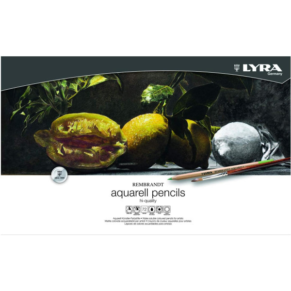 photo-Crayons de couleur - Aquarelle - Beaux-arts - Coffret métal - 72 pièces - Rembrandt - Lyra