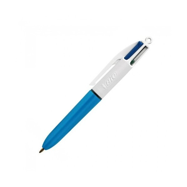 Mini Stylo - 4 Couleurs - Pointe Moyenne - Bic - Corps Bleu pas cher