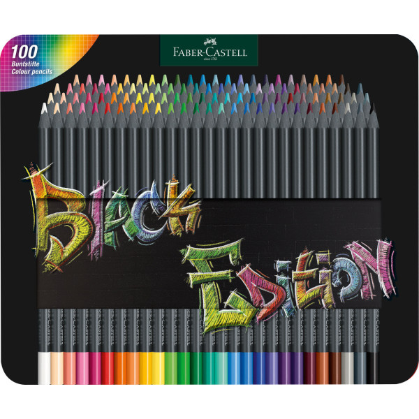 photo-Crayons de couleurs - Coloriage - Faber-Castell - Black Edition - Boite 100 couleurs