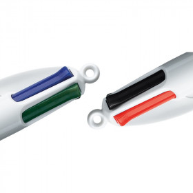 Stylo - 4 Couleurs - Pointe Moyenne - Bic - Corps Métal Violet | Surdiscount