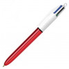 Stylo - 4 Couleurs - Pointe Moyenne - Bic - Corps Métal Rouge pas cher