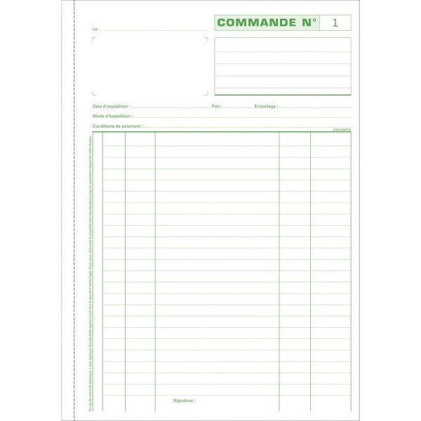 Manifold - Commandes - 21X29,7Cm - 50 Dupli - Exacompta - 13108E | Surdiscount