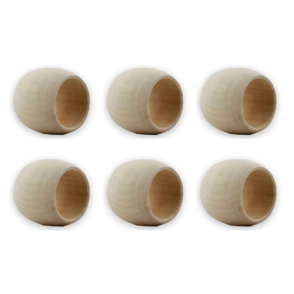 6 ronds de serviette - Bois - A décorer - 5 cm de diamètre