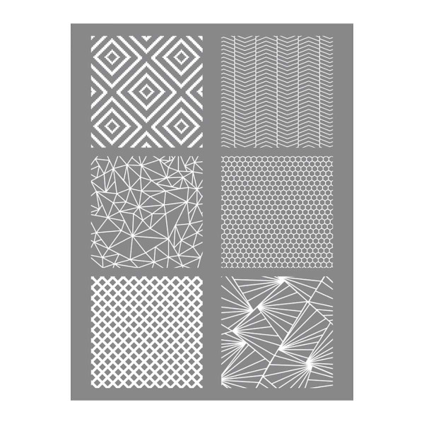 Pochoir - Motifs géométriques - Pour pâte FIMO polymère - Réutilisable - Graine créative