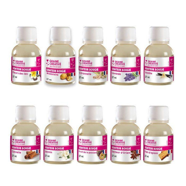 Lot de 10 Parfums - Pour bougie à faire soi même - 27ml