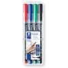 photo-4 feutres - Indélébile - Permanent - Noir Bleu Rouge Vert - Lumocolor - Staedtler