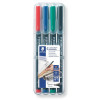 photo-4 feutres - Indélébile - Pointe fine - Noir Bleu Rouge Vert - Lumocolor - Staedtler