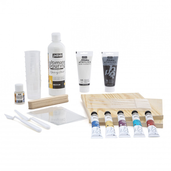 Coffret - Ultimate Pouring Medium - Pébéo - Peinture acrylique - Set d'équipement