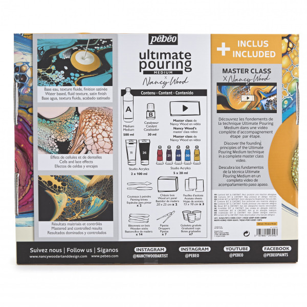 Coffret - Ultimate Pouring Medium - Pébéo - Peinture acrylique - Set d'équipement